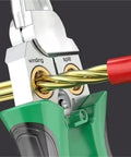 8-In-1 Electric Wire Stripping Machine Multifunction Pliers Tool For Cable Cutting Crimping Electrical Repair And Recycling Copper With Comfortable Grip showing the winding and split wire feature.