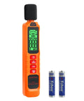 Decibel Meter Sound Level Meter With A Weighted Reading For Accurate Noise Data 30 To 130 Decibels Range Backlit LCD Screen Data Hold Max Min Fast Slow Modes For Home Outdoors And Cutting Through The Noise From Noisy Neighbors, orange handheld with batteries