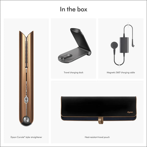 Cordless And Corded Hair Straightener With Flexing Plates For Less Heat And Damage, Up To 30 Minutes Cord-Free Styling And 70 Minute Quick Recharge, Pro-Grade Finish At Home Or On The Go, with accessories including charging dock, cable, and travel pouch.