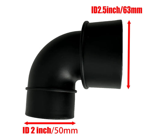 Elbow connector for Double Filtration Cyclone Dust Collector for Woodworking, 2 Inch OD DIY Turbocharged Filter System, 50mm ID