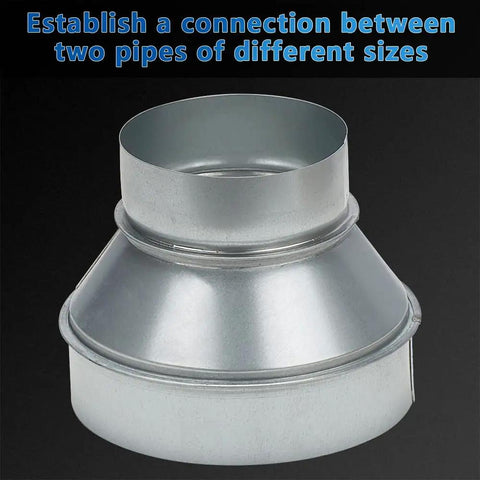 Air Duct Reducer 6 to 4 Inch Round Duct Adapter Galvanized Steel for Inline Ventilation System Connects Duct Fan or Dryer Vent