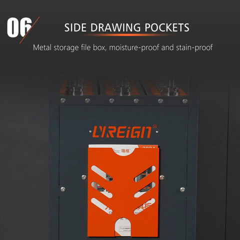 Rock Solid Cnc Tool Trolley With Smooth As Butter Rolling Casters And Slick Abs Buffer Trays side view of metal storage box with side drawing pockets