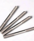 Knockout Performance M6 Double End Thread Stud Rod Made From Tough 304 Stainless Steel Fastener for assembly, four studs on a white background.