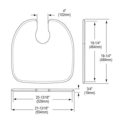 Diagram of Custom Sized Hardwood Cutting Board dimensions for sinks and countertop openings, durable kitchen essential.