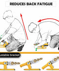 Illustration of kneeling person using IPS Standard Pipe Fusion Welder For US 110V 1000W Hot Melt Plastic Welding Tool
