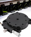 60mm Fine Tuning Optical Sliding Stage With 2.3 Inch Cross Roller Guide, 360 Degree Rotary Platform close-up in industrial use