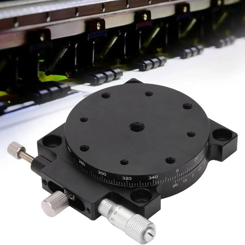 60mm Fine Tuning Optical Sliding Stage With 2.3 Inch Cross Roller Guide, 360 Degree Rotary Platform close-up in industrial use