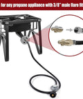 Two Foot Universal Grill Regulator and Propane Hose for Most LP Grills, Plug and Play QCC1 Type1 Connector setup