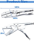 10 Inch Radiator Hose Clamp Pliers Set 4 Pack Heavy Duty Self Locking Pinch Off Tool showing product dimensions