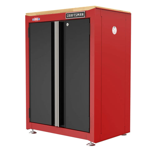 Heavy Duty Metal Garage Storage Cabinet With Two Doors Base Unit, Built To Last Welded Steel Frame, 10,620 Cubic Inch Capacity