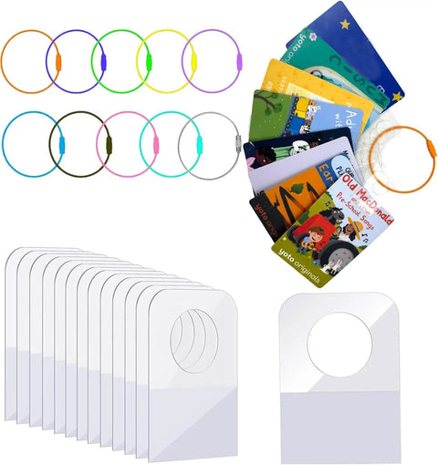Card Organizer For Yoto Cards With 200 Self Adhesive Tabs And 10 Colorful Stainless Steel Loops Easy Hang Tabs For Quick Card Sorting