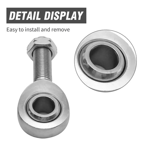 Heavy Duty Half Inch Heim Joints Rod End Kit With Jam Nuts Left And Right Hand Threads Precision Machined For Cars Motorcycles ATVs Boats Built Tough Corrosion Resistant Hard Chrome Coated For Smooth Movement close-up