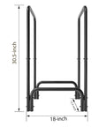 Detachable Round Tube Firewood Rack Log Holder For Indoor And Outdoor Fireplaces, 18in x 12.5in x 30.5in black metal frame