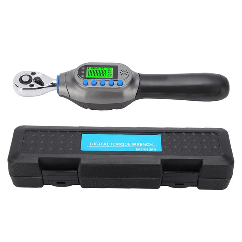 Naroote 1/4in Electric Torque Wrench With Smart Sound And Led Alerts, Ten Preset Modes, Data Storage, Overload Protection For Bikes Cars And 3D Printing Precision Tools displayed in a black case.