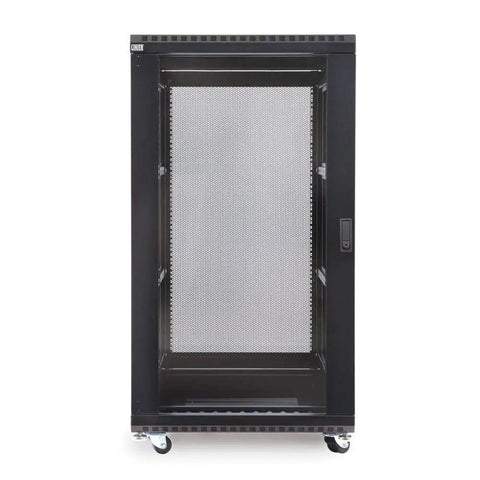 Heavy Duty 22U Server Cabinet With Sleek Tempered Glass And Rock Solid Metal Doors 36 Inch Deep Network Rack Enclosure front view