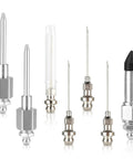 Grease Gun Needle Tip Kit With Four 18G Needle Nozzles, Two Needle Dispensers And One Rubber Joint Nozzle For Heavy Duty Lubrication