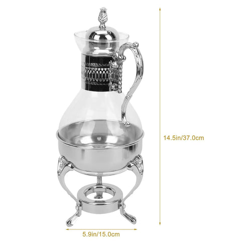 Heatable Turkish Teapot For Coffee And Tea With Lid Glass Water Kettle Pottery Ceramic Turkish Style Teapot Zinc Alloy Stove Ready For Hot Brews In The Kitchen