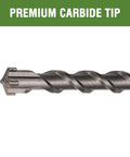 Close-up of HLOFIZI 3/8in x 18in masonry drill bit with SDS Plus shank for hammer drills