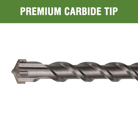 Close-up of HLOFIZI 3/8in x 18in masonry drill bit with SDS Plus shank for hammer drills