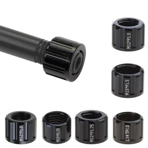 Thru Axles Nut M12 M15 Thread For Front And Rear Bike Hubs Tube Shaft Skewer Cap Quick Release Nut Set in black aluminum