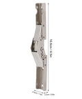 Four Pack Bridge Shaped Cabinet Hinges With Heavy Duty 10kg Capacity, side view showing soft close mechanism.