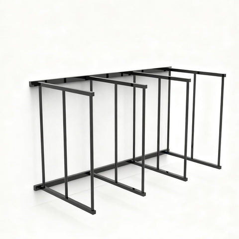 Hella Sturdy Portable Carton Storage Rack Cardboard Box Organizer With No Sweat Assembly, steel frame, wall-mounted design.