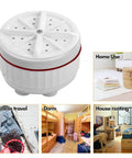 Busting Out Those Grimy Threads With This Suction Cup Mini Portable Ultrasonic Washing Machine, 9x9x5cm size, white, for easy cleaning.