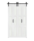 Kick Up Your Home Game With This Slick Bifold Barn Door 48 By 84 Inches Featuring Tempered Frosted Glass Panels Plus Complete Wall Track Hardware Kit. Modern bifold barn door design with frosted glass.