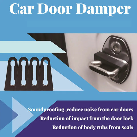 Premium Pack Of Four Durable Rubber Car Door Lock Sound Deadeners For Quiet Slam Free Closing High Grip Auto Noise Absorbing Buffer Pads.