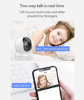 2K Plus Indoor Security Camera With 360 Degree Coverage, 4MP Night Vision, Auto Motion Tracking, Two Way Talk shown with app