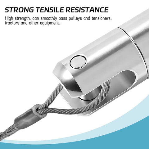 Close-up of Heavy Duty Cable Pulling Swivel With Breakaway Safety Pin And Precision Ball Bearings, showcasing high-strength alloy steel design.