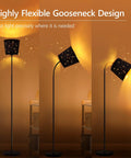 LED Floor Lamp With Linen Shade Tall 67 Inch Standing Lamp Adjustable Gooseneck Modern Reading Light For Cozy Living Room Bedroom Office Farmhouse 12W LED Bulb Included