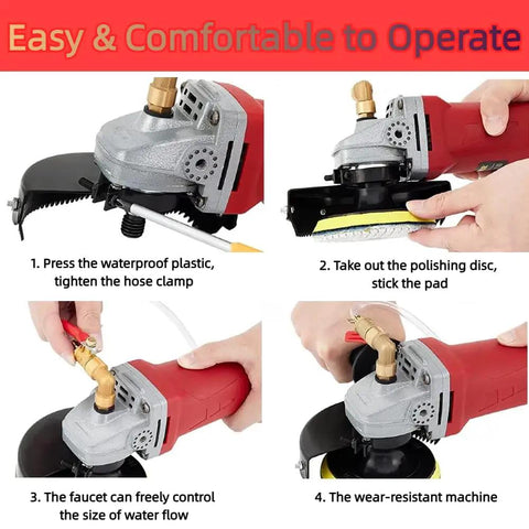 Wet Polisher 860W 110V With 4 Inch Diamond Pad assembly and operation instructions