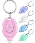 5 Pack LED Keychain Flashlights, 12 Lumen Mini Pocket Lights in five color shells for outdoor work, camping, and hiking.