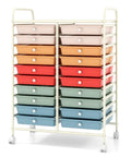 20 Drawer Rolling Cart For Easy Grab And Go Mobile Storage And Classroom Organization Ideal For Office And School Supplies