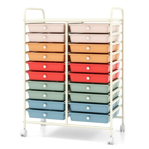 20 Drawer Rolling Cart For Easy Grab And Go Mobile Storage And Classroom Organization Ideal For Office And School Supplies