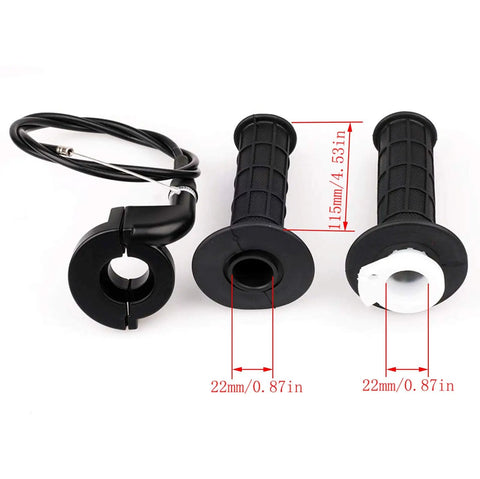Throttle Cable Kit With Twist Throttle Hand Right Brake Lever And Left Handle For XR80 XR100 CRF70 CRF80 CRF100 Pit Dirt Bikes Baja Mini Bike 196cc 200cc 5.5hp 6.5hp 48 Inch, showing grips and throttle tube.