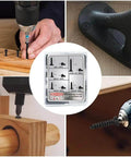 Wood Screws Assortment Kit 175 Pieces With Phillips Flat Head Self Tapping Screws in use on different materials, black zinc plated.