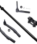 4WD Front Five Piece Tie Rods Kit For 2005 2016 Ford F250 F350 Super Duty 4x4 Upgrade Includes Outer Tie Rod Ends And Tie Rod Adjusters For Strong Steering Control, black steel rods