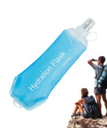 Collapsible Soft Flask Water Bottle With Ergonomic Easy Squeeze For On The Go Hydration, suitable for hiking and outdoor adventures.