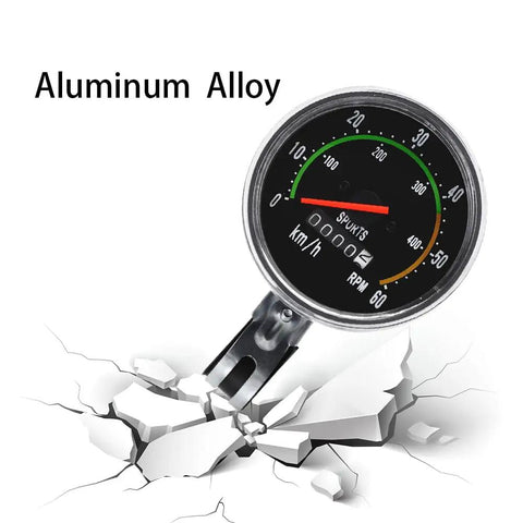 Old School Mechanical Bike Speedometer And Odometer Cyclocomputer For 26, 27.5, 28, 29 Inch Wheels Aluminum Alloy Case