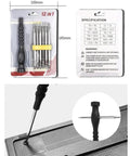 Top Notch 12 In 1 Screwdriver Set For Electronics Repair Kit With Torx Y Type Triangle Bits, 100mm case