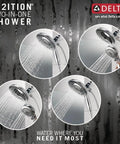 2 In 1 Dual Shower Head With Handheld Hose Chrome Finish Delivering 5 Spray Settings From Full Body Massage To Focused Pause