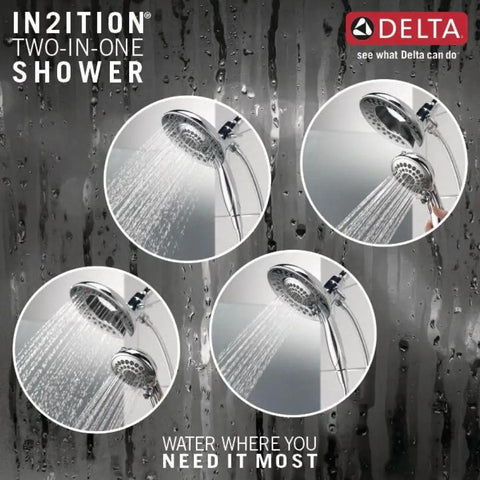 2 In 1 Dual Shower Head With Handheld Hose Chrome Finish Delivering 5 Spray Settings From Full Body Massage To Focused Pause