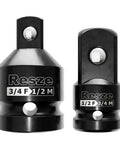Beefy Impact Socket Adapter And Reducer Set 3/4 To 1/2 Inch And 1/2 To 3/4 Inch Drive Square Adapter Cr-Mo Steel Front View