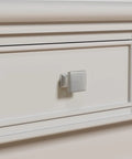 Set Of 50 Brushed Nickel Square Cabinet Knobs For Dresser Drawers And Kitchen Cabinets, Durable Zinc Alloy Hardware installed on drawer