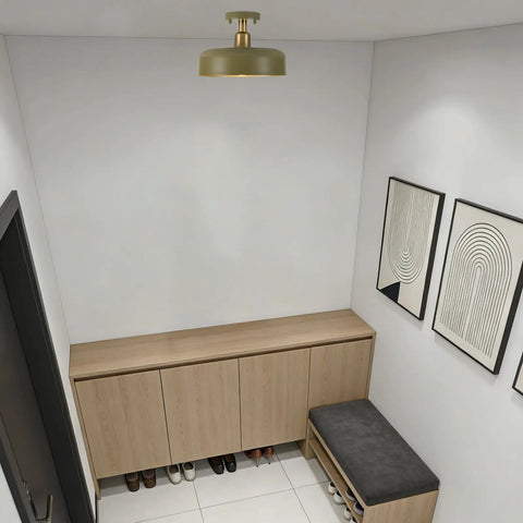 Modern Flush Mount Ceiling Light Fixture With Matte White Dome Shade, 11.8 Inches, E26 Socket in stylish hallway