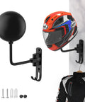 Heavy-Duty Helmet Wall Mount Hanger With 180 Degree Swivel For Motorcycle, ATV, And Bike Gear, Rust-Resistant Aluminum Holder