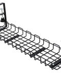 No Drill Under Desk Cable Management Rack Clip On 25 Inch Organizer For Standing Desks, Heavy Duty Desk Cable Holder with Hand Clamp
