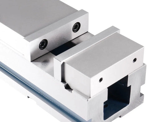 Precision 3 Inch Super Lock CNC Machine Vise with ductile cast iron jaws and built-in thrust bearing for enhanced grip.